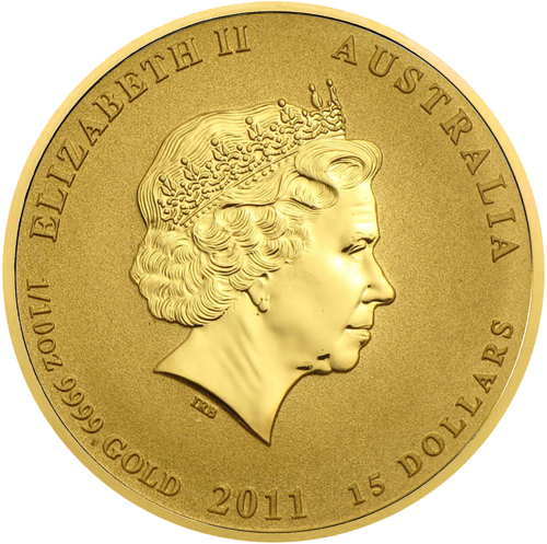 1/10 oz Год Кролика 2011 (LUNAR II) Австралия золотая монета (2)
