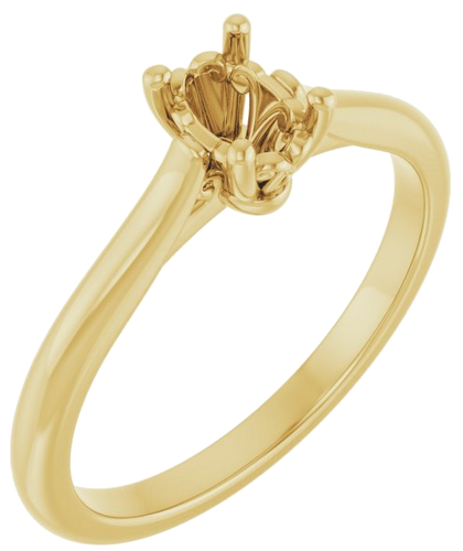 Sužadėtuvių Žiedas „Solitaire“ 585 Geltonojo Aukso Oval 6mm x 4mm (1)