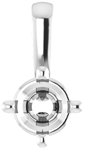 Pakabukas „Solitaire“ 750 Baltojo Aukso Round 4mm (1)