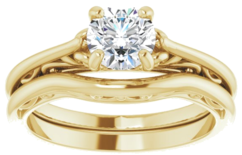 14K Yellow 5.8 mm Round Engagement Ring Mounting (13)
