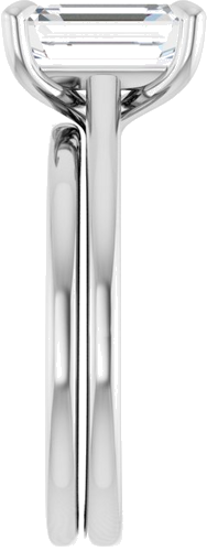 Platinum  9x7 mm Emerald Solitaire Engagement Ring Mounting (9)