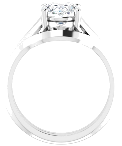 Sužadėtuvių Žiedas „Solitaire“ 585 Baltojo Aukso Oval 9mm x 7mm (7)