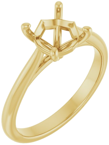 Sužadėtuvių Žiedas „Solitaire“ 585 Geltonojo Aukso Cushion 7mm (1)