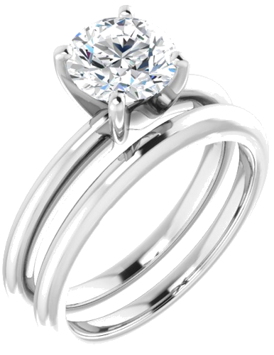 Sužadėtuvių Žiedas „Solitaire“ 950 Platinos Round 7mm (6)