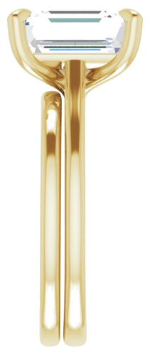 Sužadėtuvių Žiedas „Solitaire“ 585 Geltonojo Aukso Emerald 10mm x 8mm (9)