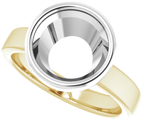 Sužadėtuvių Žiedas „Solitaire“ 585 Baltojo Ir Geltonojo Aukso Round 9.4mm (5)