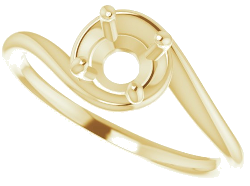 Sužadėtuvių Žiedas „Solitaire“ 585 Geltonojo Aukso Round 5.8mm (5)