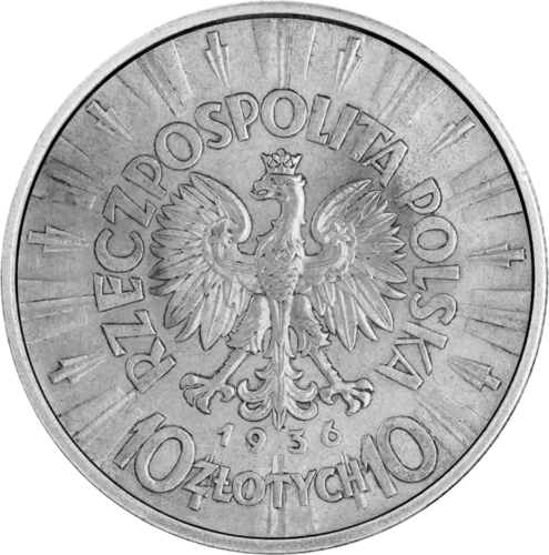 10 злотых Юзеф Пилсудский (1934-1939) Польша серебряная монета (2)