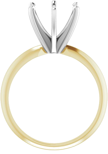 14K Yellow   White 9.1-9.7 mm Round 6-Prong Solitaire Ring Mounting (2)