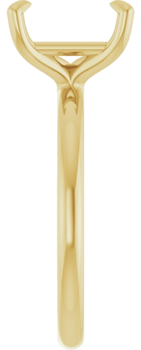 14K Yellow  9x7 mm Emerald Solitaire Engagement Ring Mounting (4)