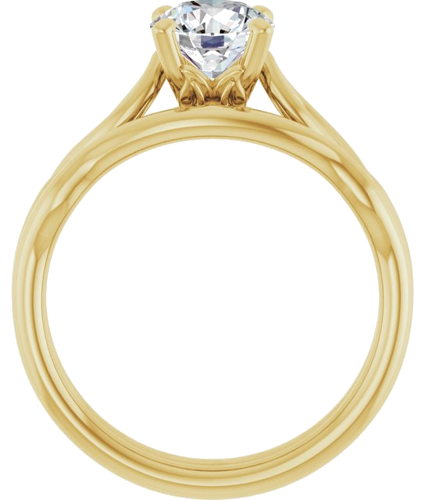 14K Yellow  6.5 mm Round Solitaire Engagement Ring Mounting (7)