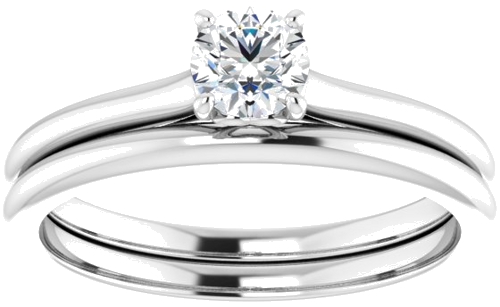14K White  4.4 mm Round Solitaire Engagement Ring Mounting (8)
