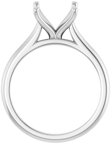 14K X1 White 7 mm Square Solitaire Engagement Ring Mounting (2)