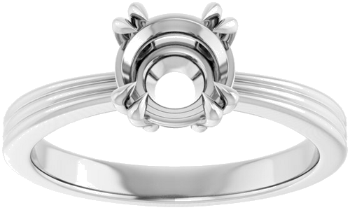 Sužadėtuvių Žiedas „Solitaire“ 585 Baltojo Aukso Round 6.5mm (2)