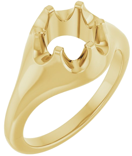 14K Yellow 6.5 mm Round Solitaire Engagement Ring Mounting (1)