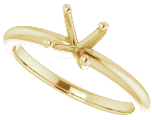 14K Yellow  6 mm Round Solitaire Engagement Ring Mounting (5)