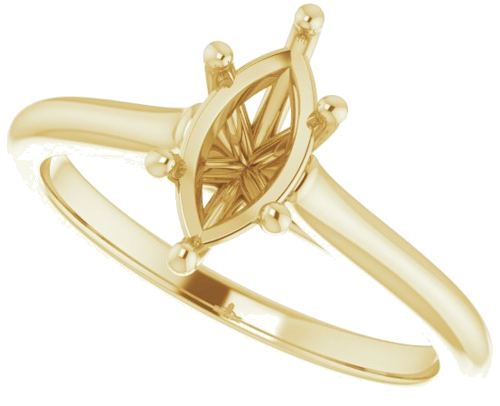 14K Yellow 9x4.5 mm Marquise Solitaire Engagement Ring Mounting (5)