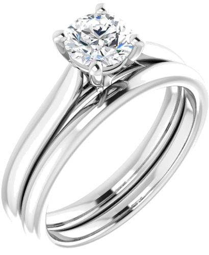 14K White 5.5 mm Round Engagement Ring Mounting (6)