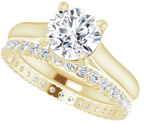 Sužadėtuvių Žiedas „Solitaire“ 585 Geltonojo Aukso Round 7mm (10)