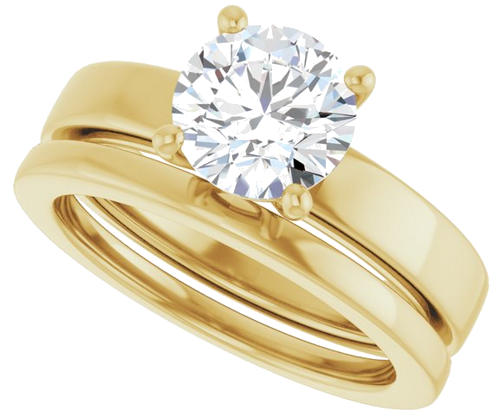 14K Yellow 7.4 mm Round Solitaire Engagement Ring Mounting (10)