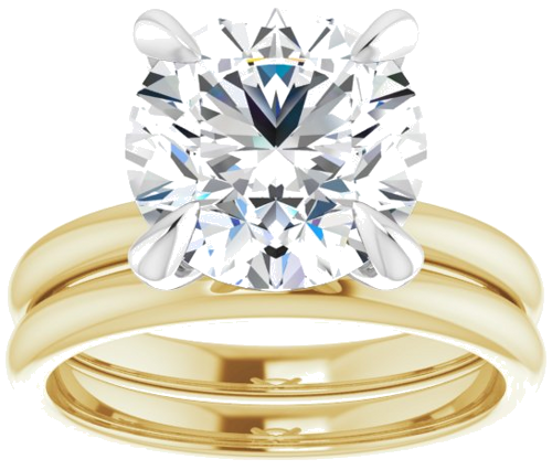 14K Yellow White 10 mm Round Engagement Ring Mounting (8)