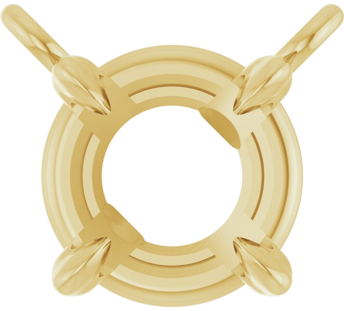 14K Yellow 5 mm Round 4-Prong Claw Necklace Center (1)