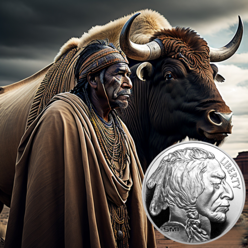 1 oz Buivolas (Buffalo) JAV sidabrinė moneta (3)