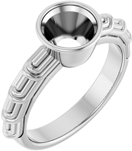 14K White 7.4 mm Round Solitaire Engagement Ring Mounting (1)