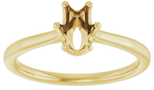 14K Yellow 7x5 mm Oval Engagement Ring Mounting (3)