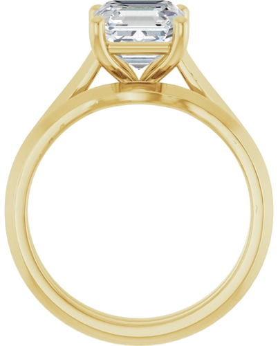 14K Yellow 7 mm Asscher Solitaire Engagement Ring Mounting (7)