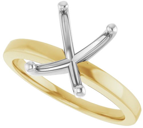 Sužadėtuvių Žiedas „Solitaire“ 585 Baltojo Ir Geltonojo Aukso Emerald 9mm x 7mm (5)