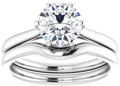 Sužadėtuvių Žiedas „Solitaire“ 585 Baltojo Aukso Round 7mm (8)