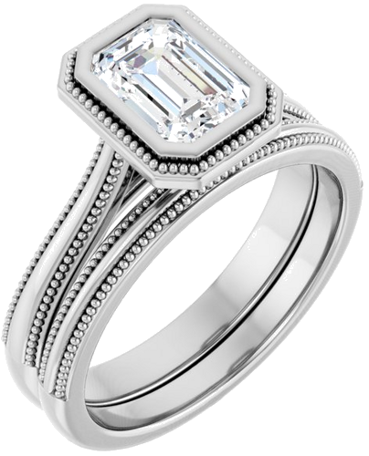 14K White 7x5 mm Emerald Solitaire Engagement Ring Mounting (6)