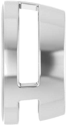 Pakabukas „Round Bezel-Set Slide“ 585 Baltojo Aukso Round 12mm (3)