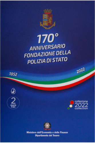 2022 Italija Nacionalinė Policija 2 eurų BU moneta kortelėje (3)