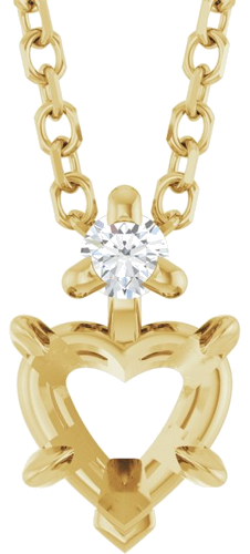 Pakabukas „Accented Heart“ 585 Geltonojo Aukso Heart Shape 5mm (1)