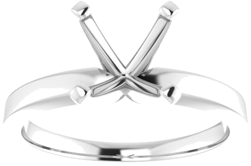 14K White 6x6 mm Square Solitaire Engagement Ring Mounting (3)