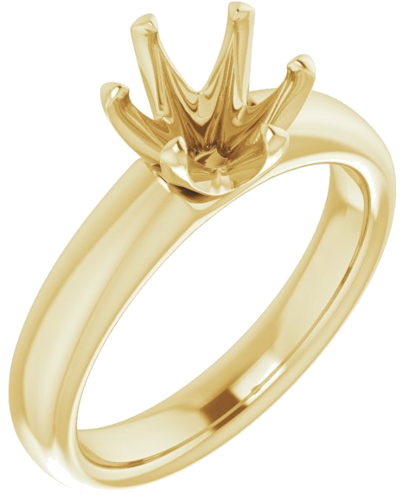 Sužadėtuvių Žiedas „Solitaire“ 585 Geltonojo Aukso Round 7.4mm (1)