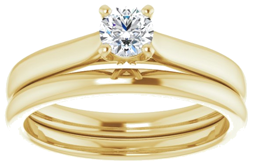 14K Yellow 4.1 mm Round Engagement Ring Mounting (8)