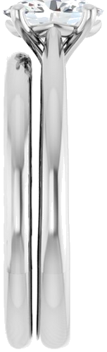 14K White 7x5 mm Oval Solitaire Engagement Ring Mounting (9)