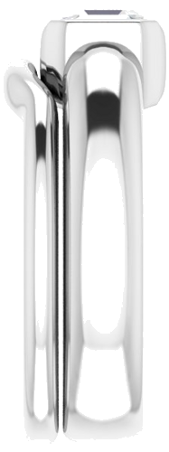 14K White 6 x 6 mm Asscher Half Bezel Solitaire Engagement Ring Mounting (9)