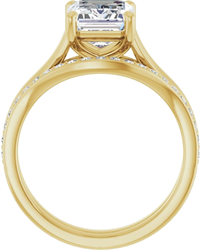 Sužadėtuvių Žiedas „Solitaire“ 585 Geltonojo Aukso Emerald 9mm x 7mm (7)