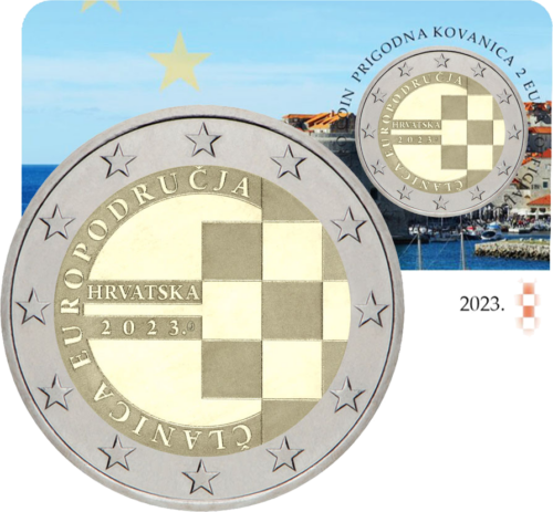2023 Хърватия Член на Еврозоната Монета от 2 евро BU card (1)
