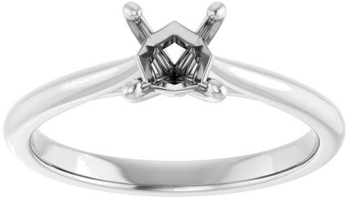 14K White 4.5 mm Square Solitaire Engagement Ring Mounting (3)