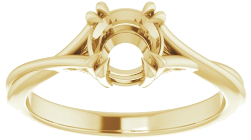 14K Yellow 6 mm Round Solitaire Engagement Ring Mounting (3)