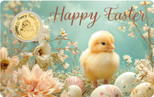 1/1000 oz Happy Easter Chick 1000 Francs Gabon Gold Coin (2)