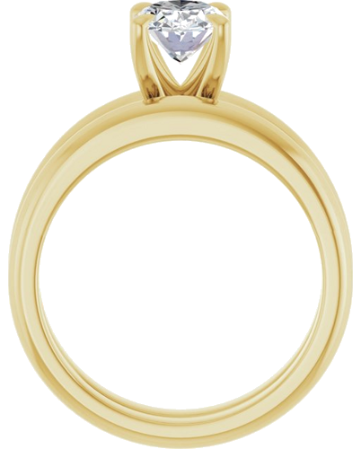Sužadėtuvių Žiedas „Solitaire“ 585 Geltonojo Aukso Oval 8mm x 6mm (7)