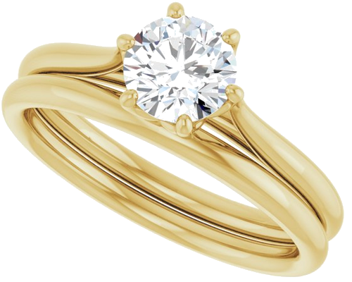 14K Yellow 5.8 mm Round Engagement Ring Mounting (10)