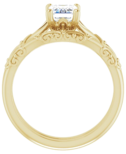 14K Yellow 7x5 mm Emerald Solitaire Engagement Ring Mounting (7)