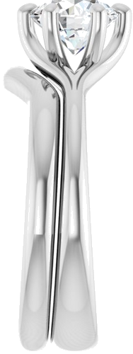 Sužadėtuvių Žiedas „Solitaire“ 585 Baltojo Aukso Round 6.5mm (9)